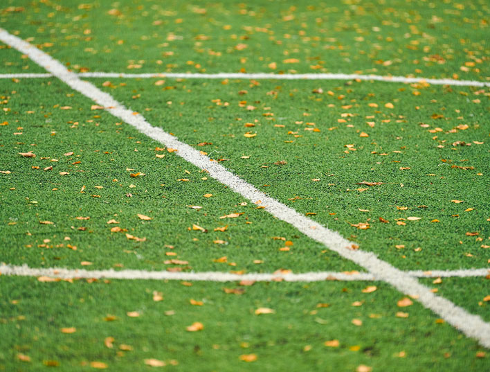 Soccer field close up